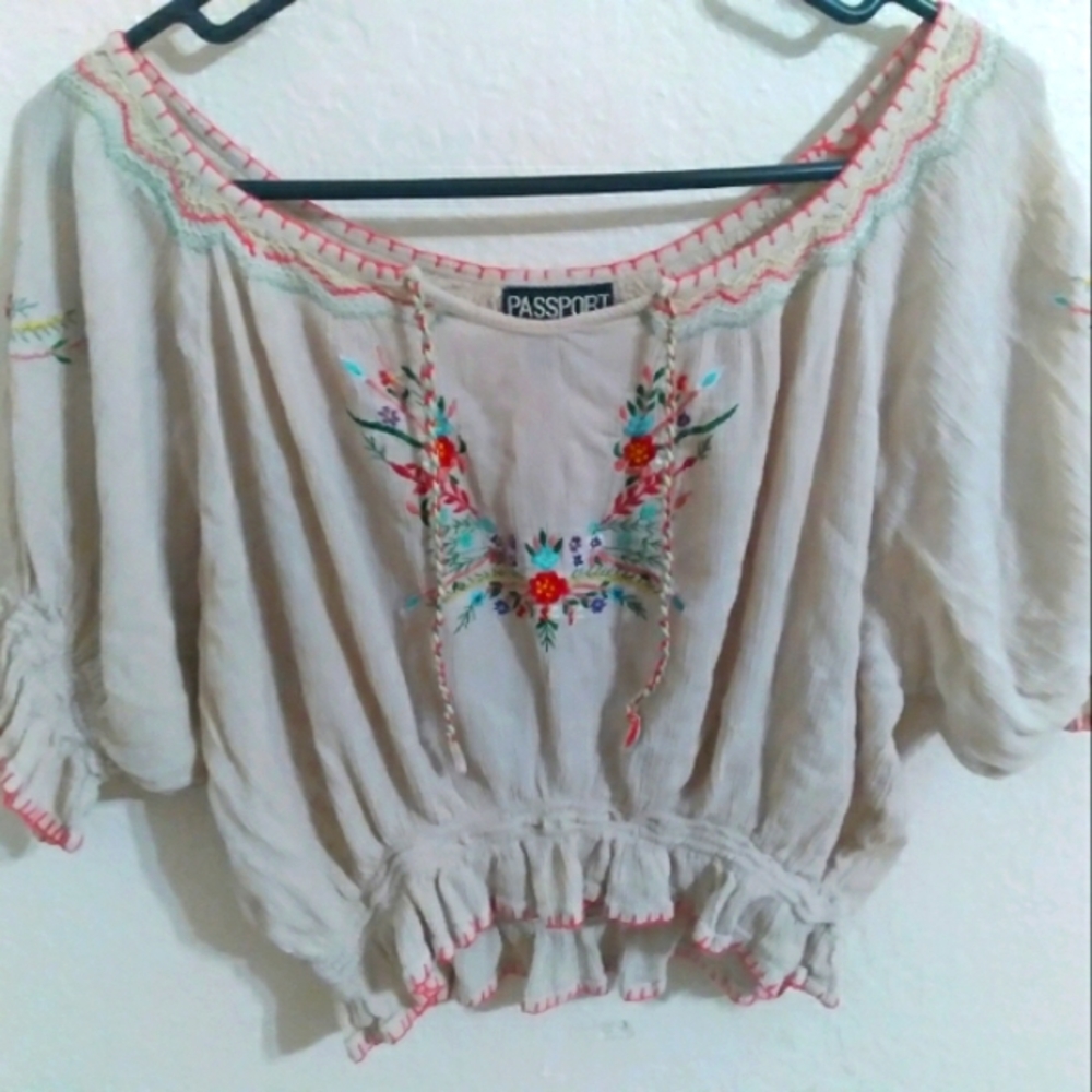 Boho Embroidered Passport Cute Crop